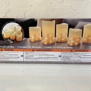 Fusion Fairy Light Multifunction Remote Control Led Candles 5 Count gold  glow-